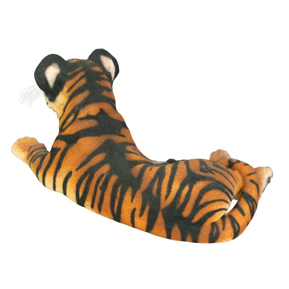 The Grand-Scale Lying Down Bengal Tiger Cub Statue