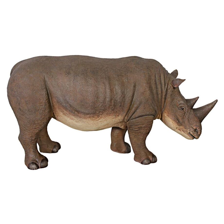 Grand-Scale African Rhinoceros Wildlife Statue