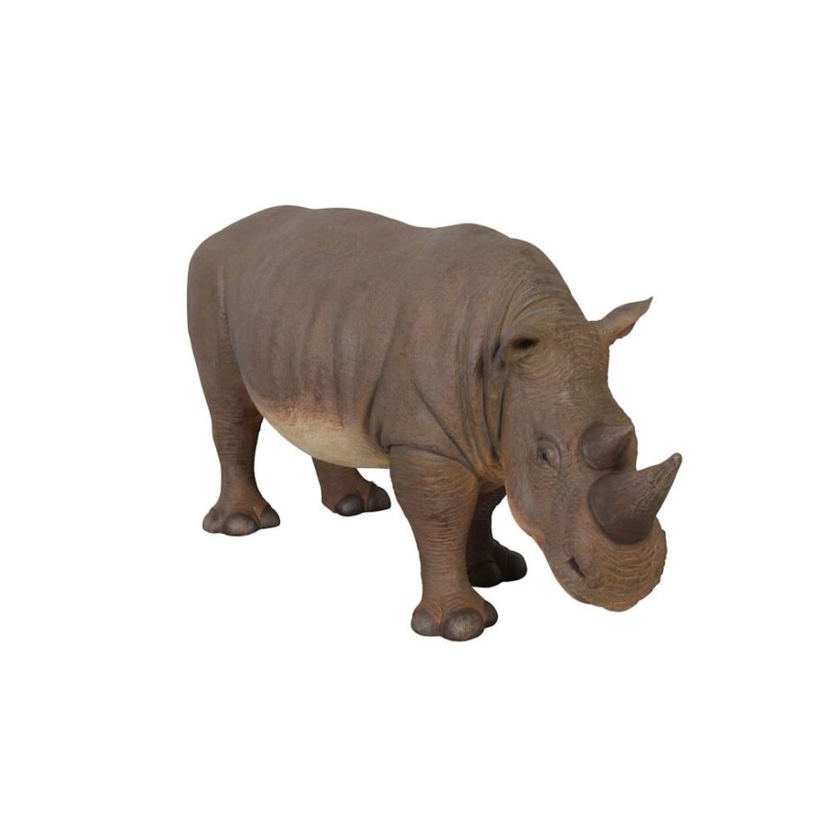 Grand-Scale African Rhinoceros Wildlife Statue