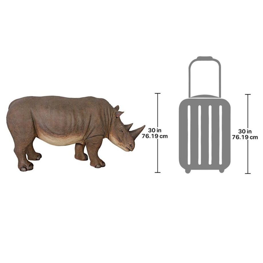 Grand-Scale African Rhinoceros Wildlife Statue