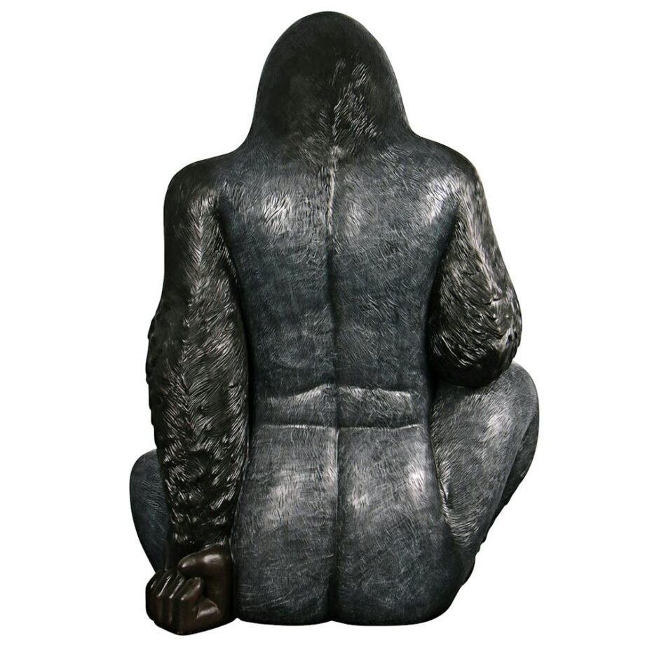 Grande Scale Male Silverback Gorilla Photo Op Statue