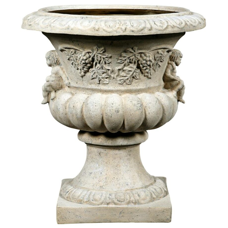 Grape Harvest Cherub Architectural Garden Urn: Each