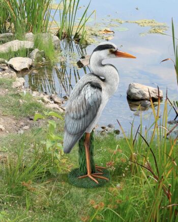 Gray Heron Coastal Bird Statue QM2756500