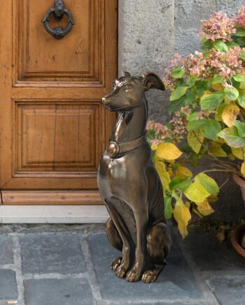 Greyhound Sentinel Cast Iron Dog Statue SP2501