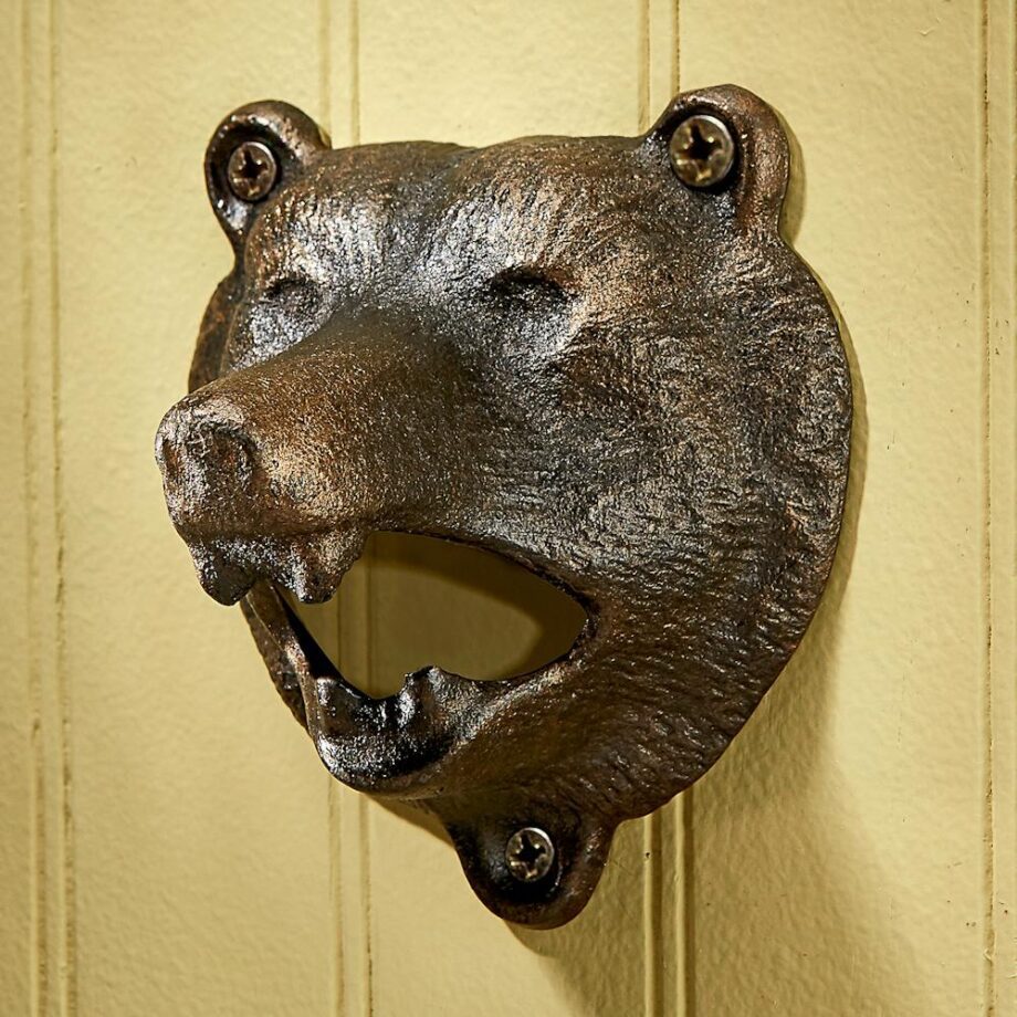 Grizzly Bear of the Woods Cast Iron Bottle Opener