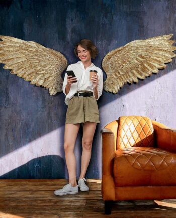 Heaven's Wingspan Interactive Angel Wings Wall Sculpture NE210194