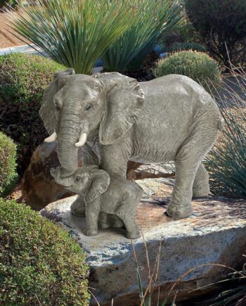 Herd Mentality Mother and Calf Elephant Statue QM3160800