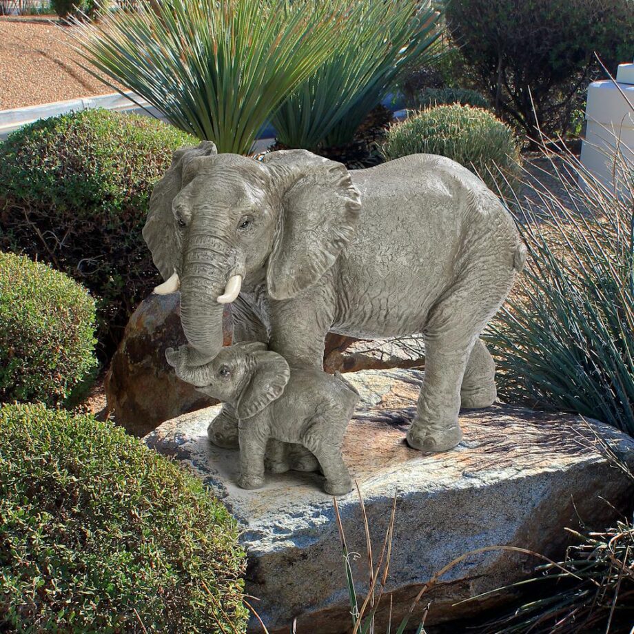 Herd Mentality Mother and Calf Elephant Statue QM3160800