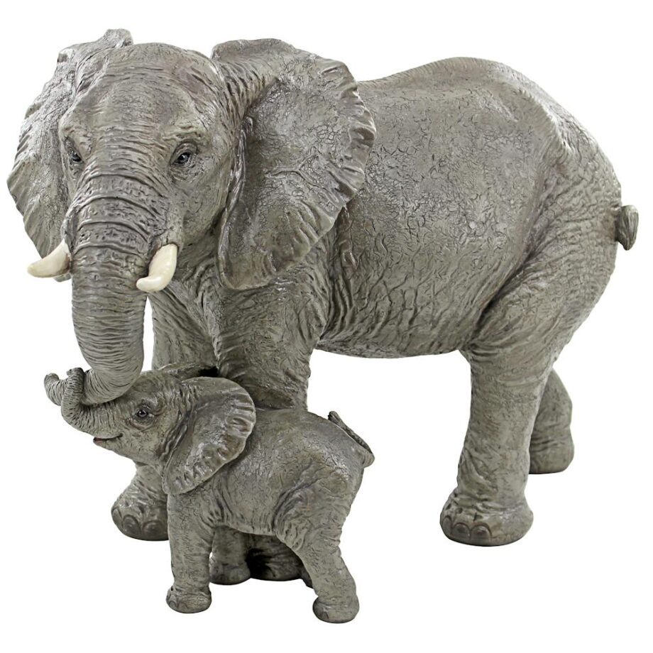 Herd Mentality Mother and Calf Elephant Statue