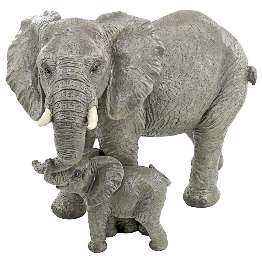 Herd Mentality Mother and Calf Elephant Statue