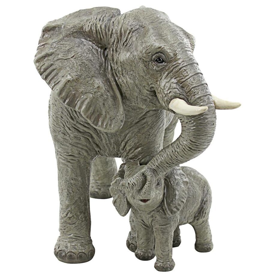 Herd Mentality Mother and Calf Elephant Statue