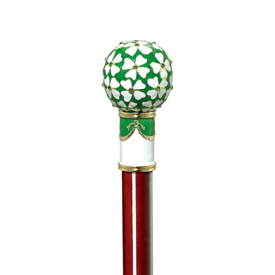 The Imperial Collection: Four Leaf Clover Enameled Walking Stick