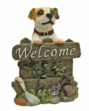 Jack Russell Terrier Dog Welcome Sign Statue QL57607