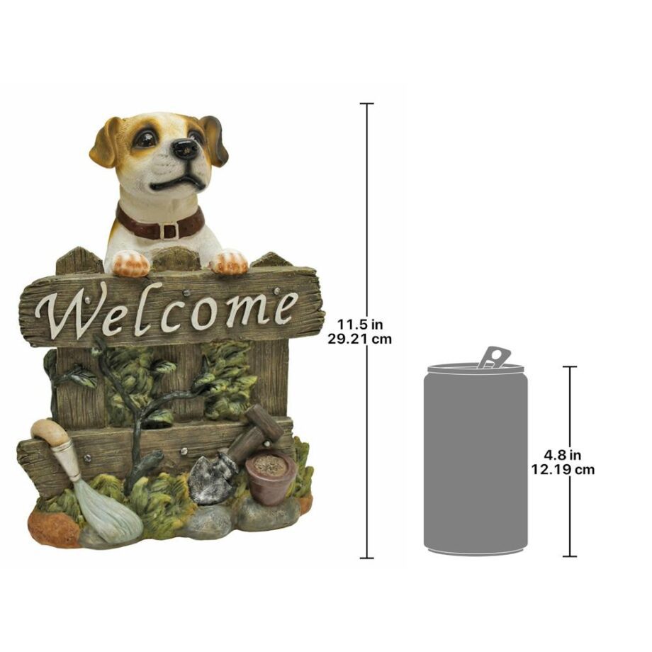 Jack Russell Terrier Dog Welcome Sign Statue