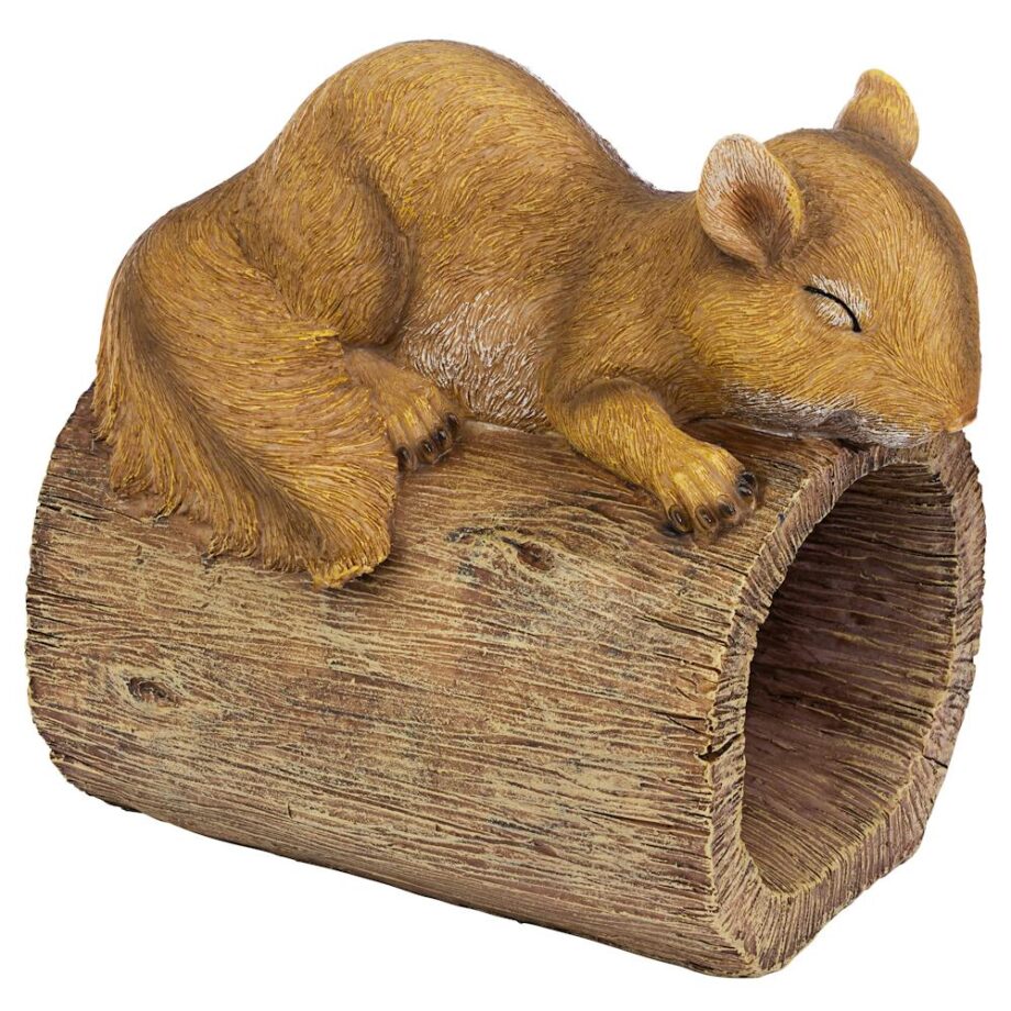 Jolly the Squirrel Gutter Guardian Downspout Statue