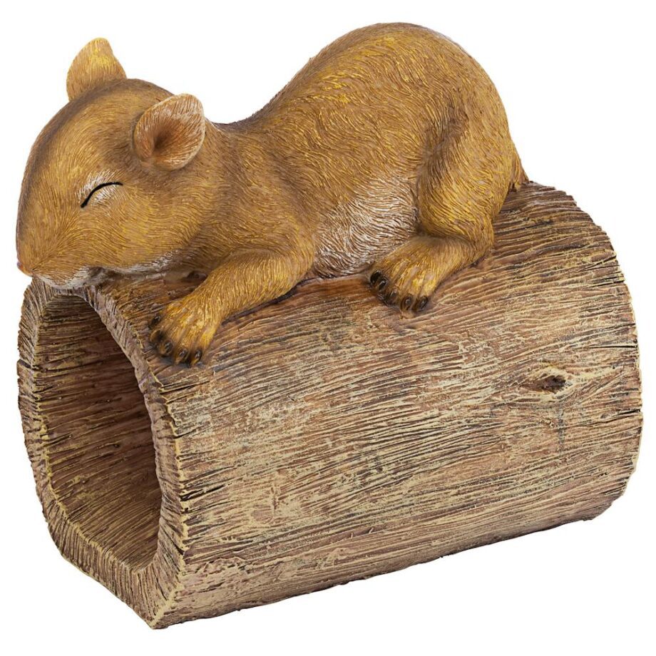 Jolly the Squirrel Gutter Guardian Downspout Statue