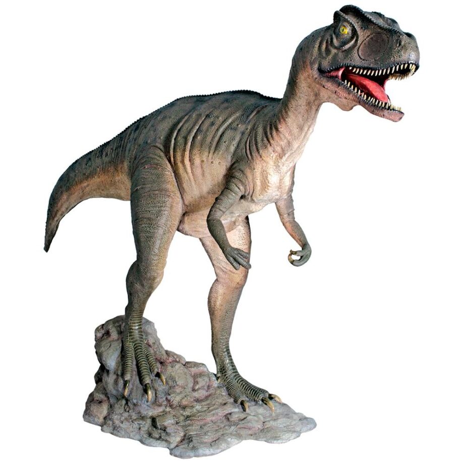 Jurassic-Sized Attacking Allosaurus Dinosaur Statue