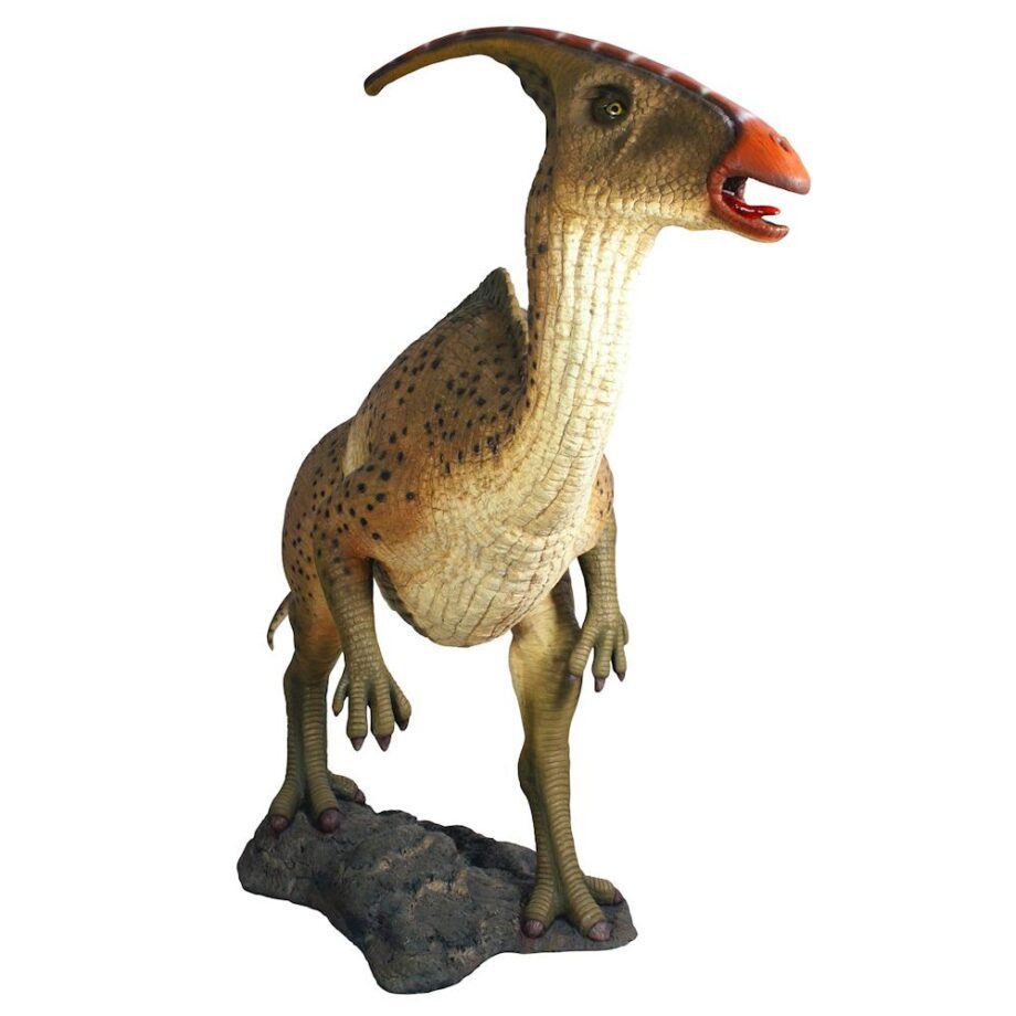 Jurassic-Sized Parasaurolophus Dinosaur Statue