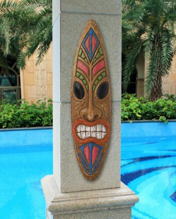 Ka Hekili Thunder God Tiki Mask Wall Sculpture: Each AL18625