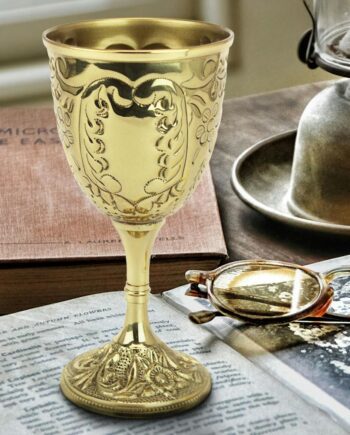 The King's Royal Chalice Embossed Brass Goblet: Each TV8004