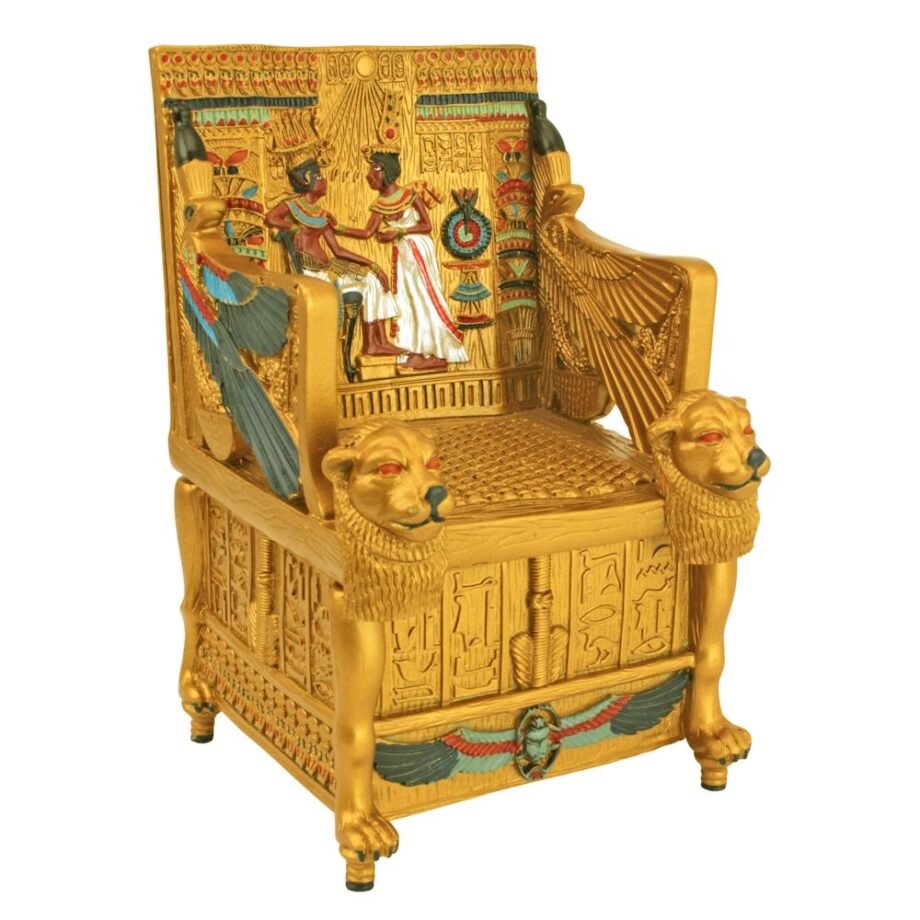 King Tut's Golden Throne Egyptian Treasure Box