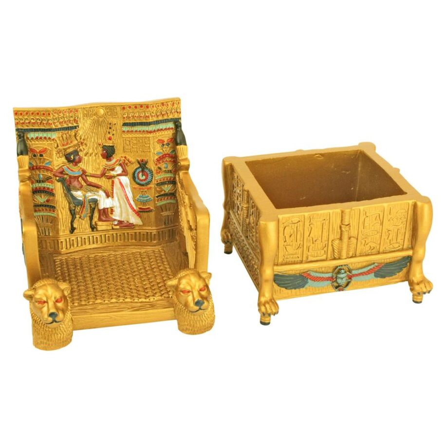 King Tut's Golden Throne Egyptian Treasure Box