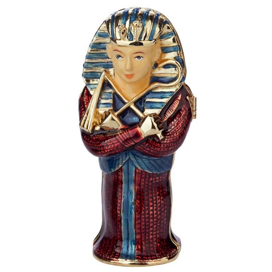 King Tut Egyptian Sarcophagus Collectible Enameled Trinket Box FH1594