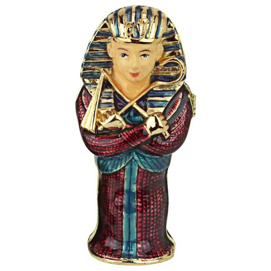 King Tut Egyptian Sarcophagus Collectible Enameled Trinket Box