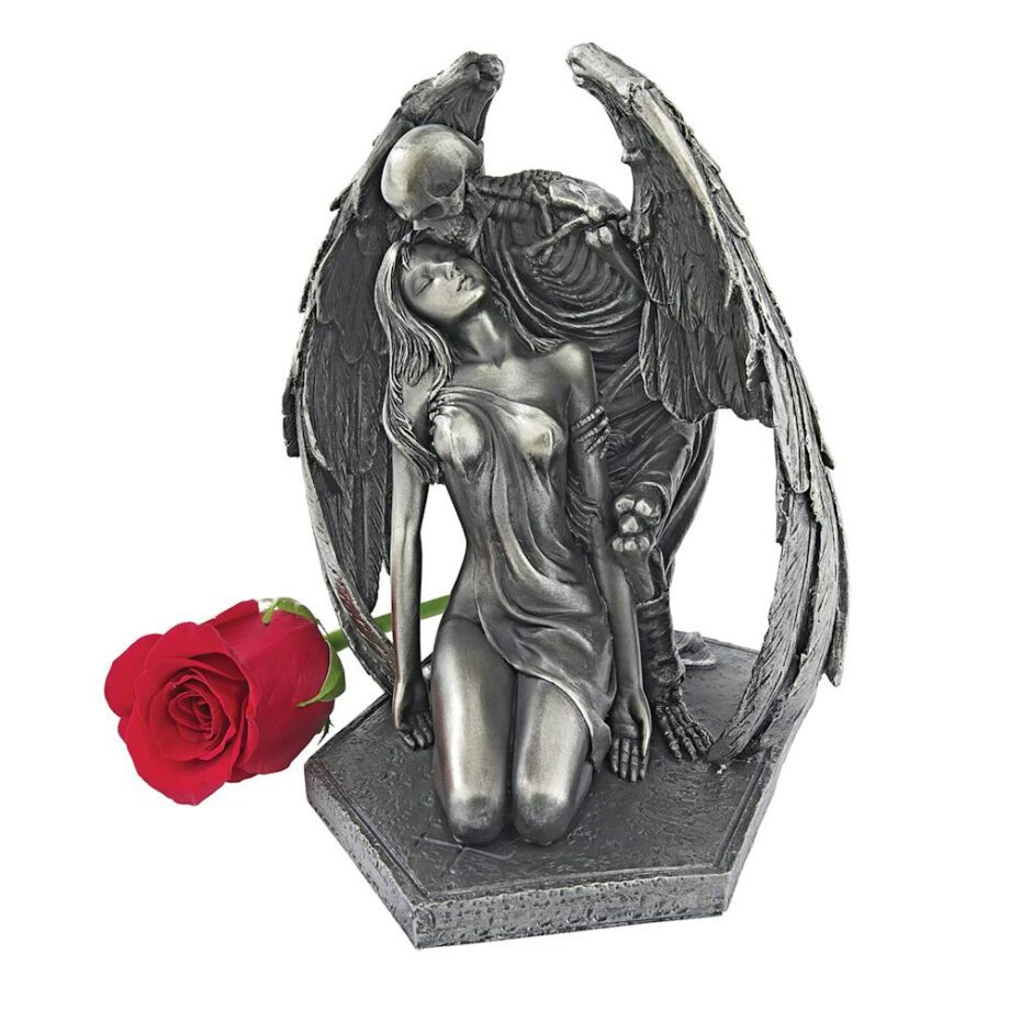 Kiss of Death Winged Skeleton Statue