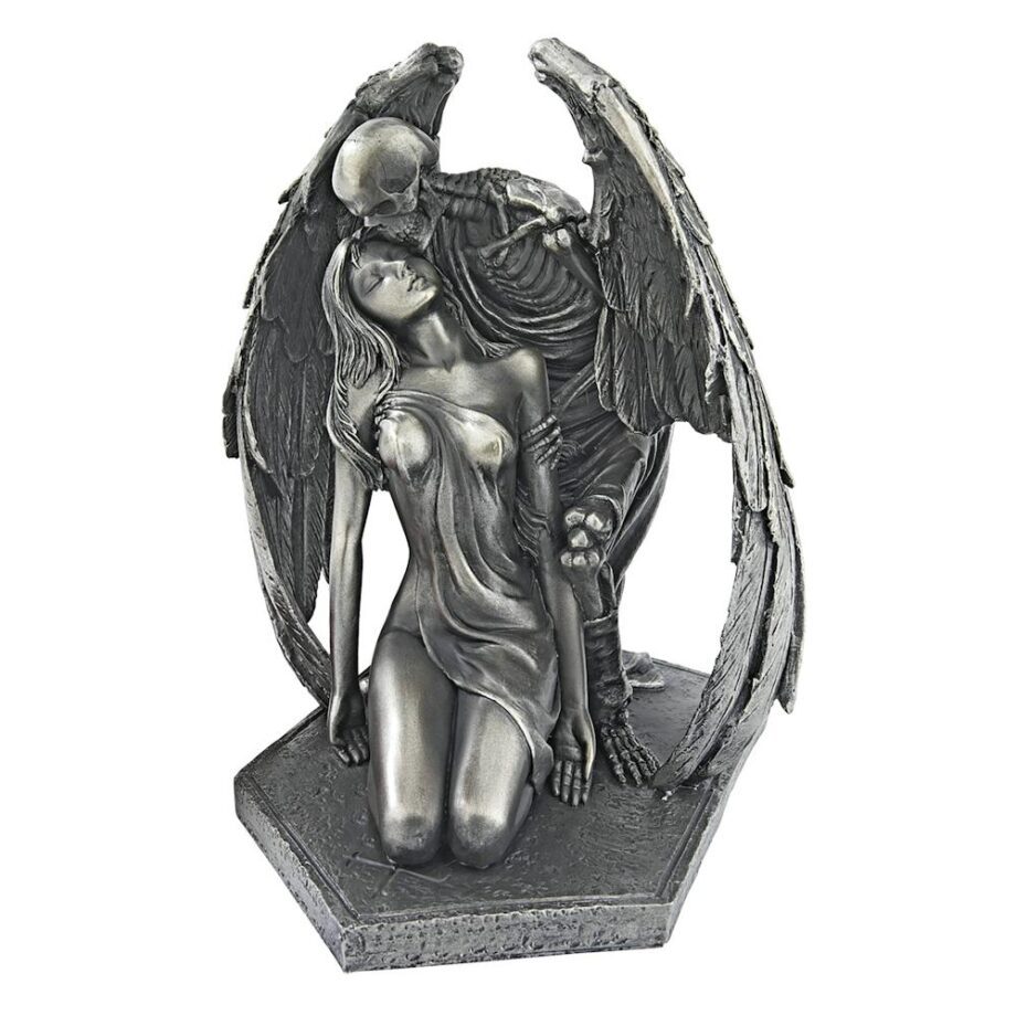 Kiss of Death Winged Skeleton Statue