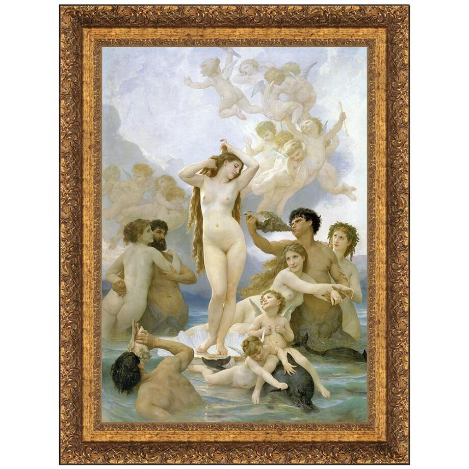 La Naissance de Venus Framed Canvas Replica Painting: Small DA1301