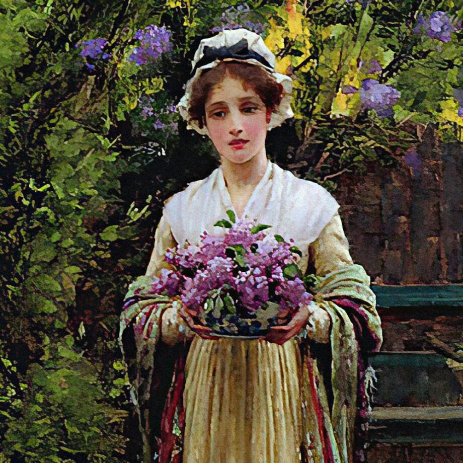 Lilac Framed Canvas Replica Painting: Small