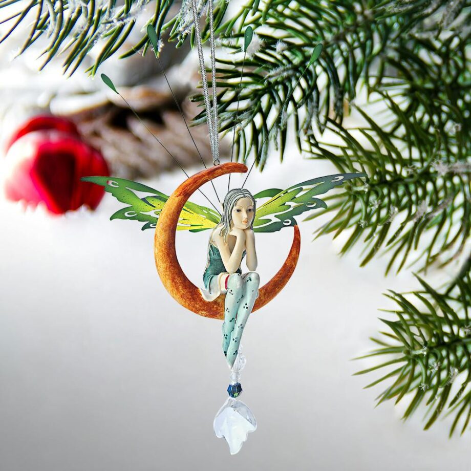 Lochloy House Crescent Fairy Dangling Sculptural Ornament: Each QS327663