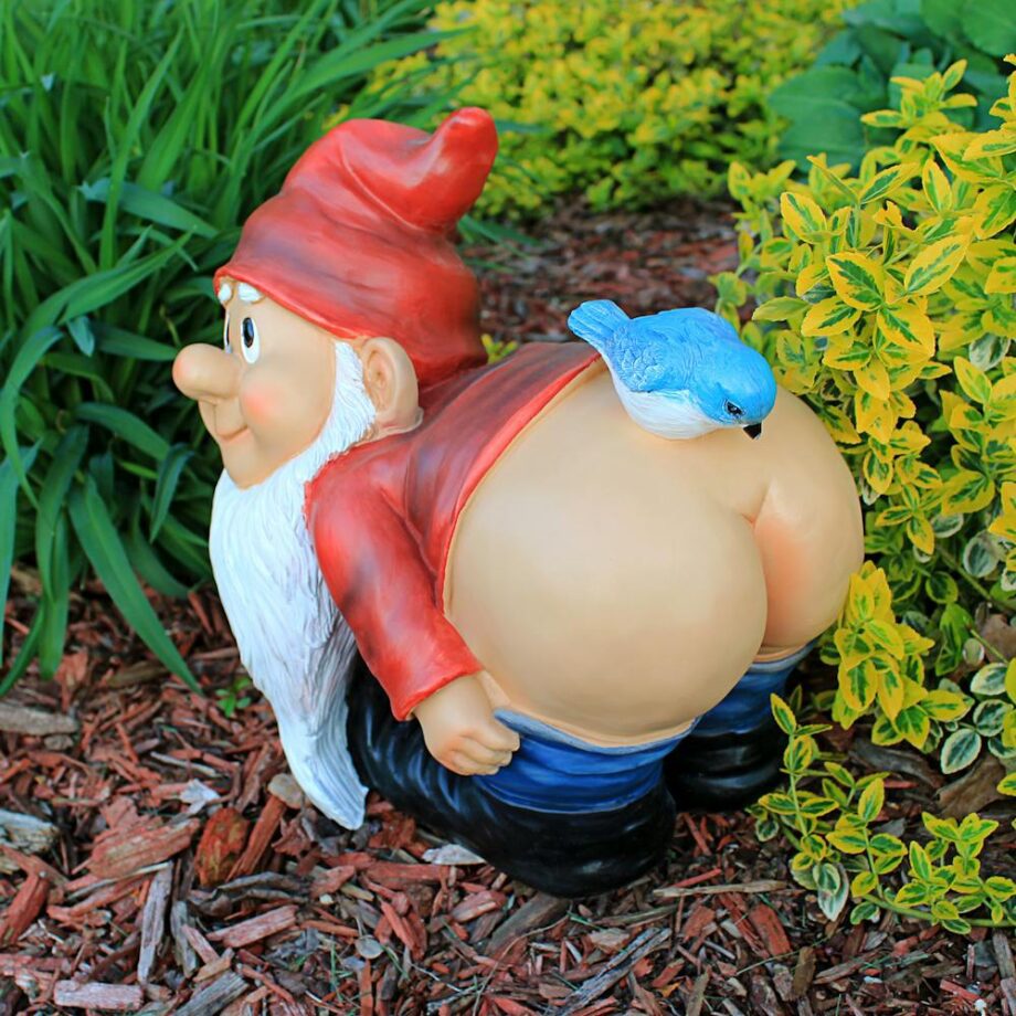 Loonie Moonie Bare Buttocks Garden Gnome Statue: Large