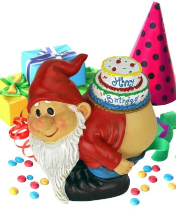 Loonie Moonie Happy Birthday Garden Gnome Statue QM17044