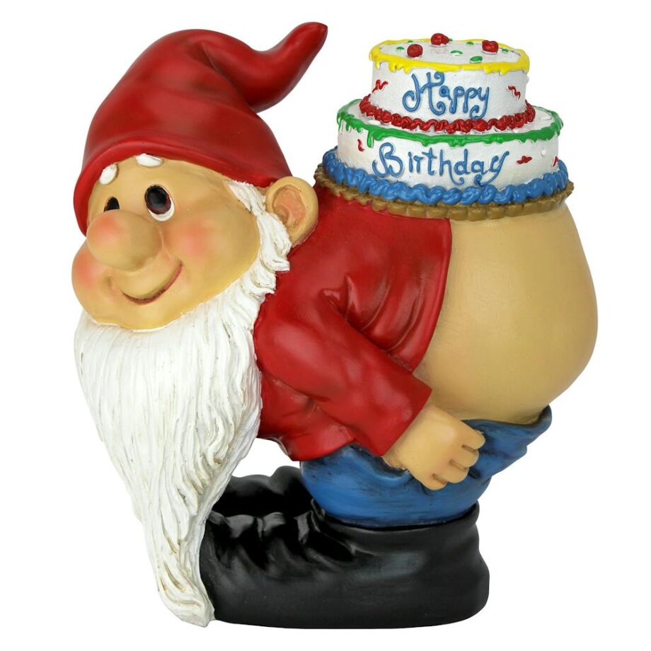 Loonie Moonie Happy Birthday Garden Gnome Statue