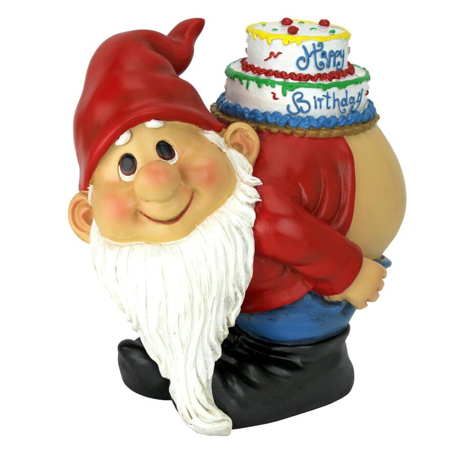 Loonie Moonie Happy Birthday Garden Gnome Statue