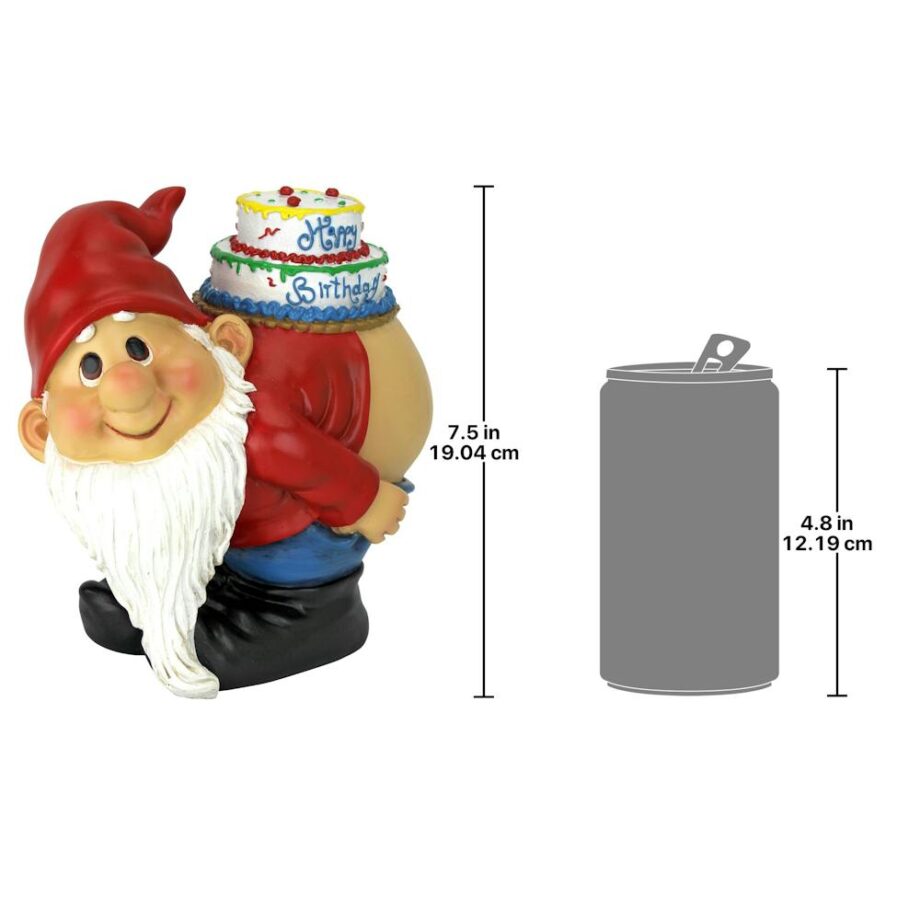 Loonie Moonie Happy Birthday Garden Gnome Statue