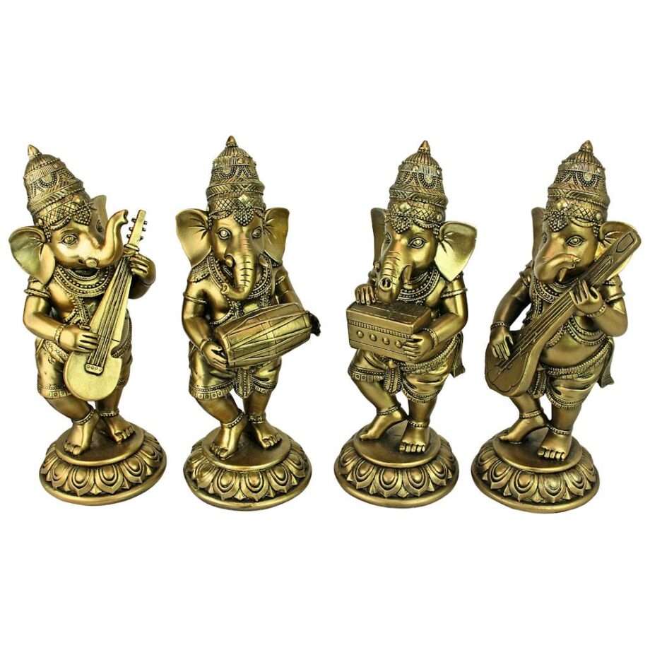 Lord Ganesha Musical Elephant God Hundu Statue Collection