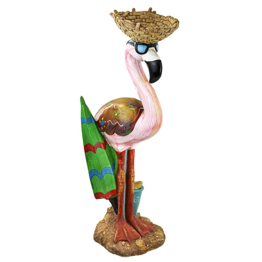 Luau Larry the Pink Flamingo Garden Statue