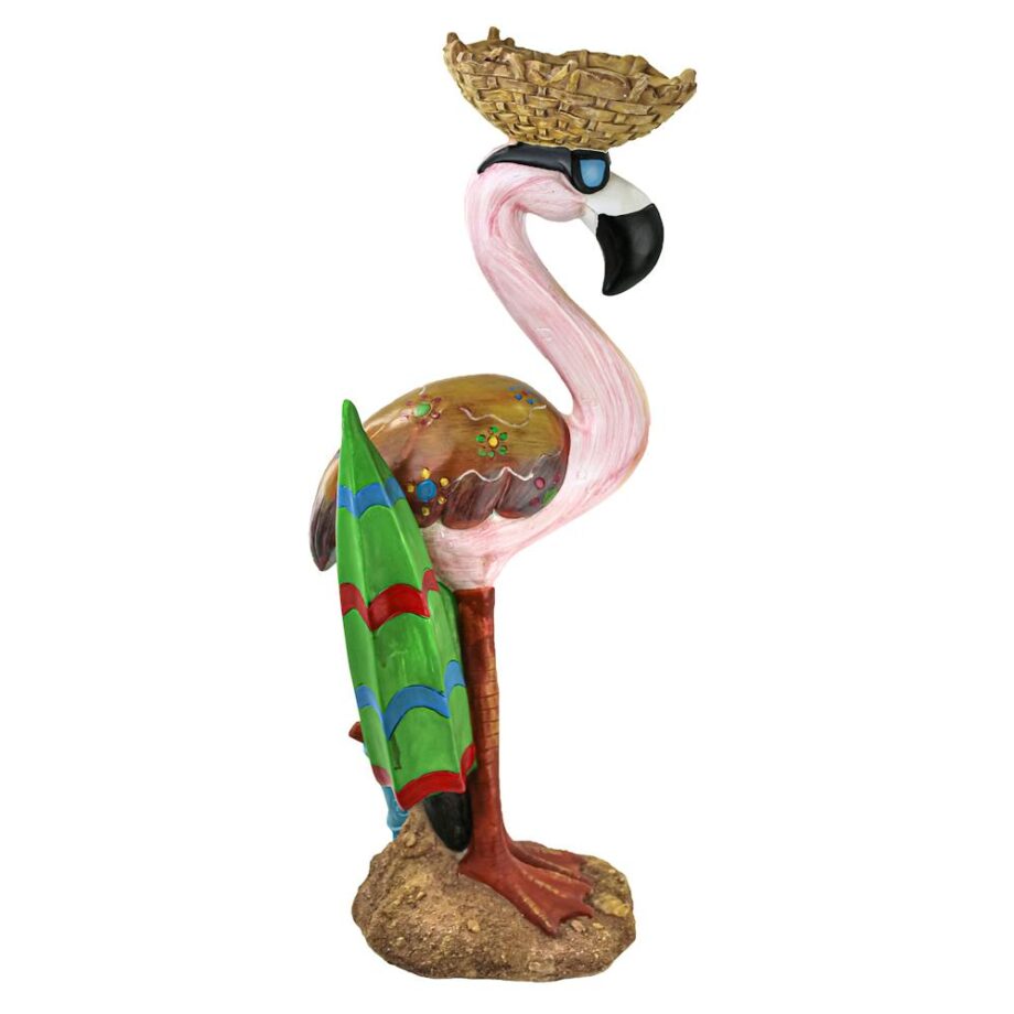 Luau Larry the Pink Flamingo Garden Statue