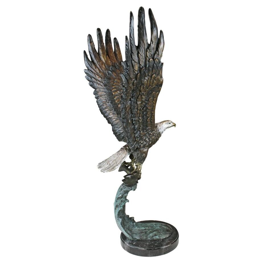 Majestic Eagle Cast Bronze Garden Statue