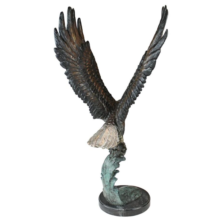 Majestic Eagle Cast Bronze Garden Statue