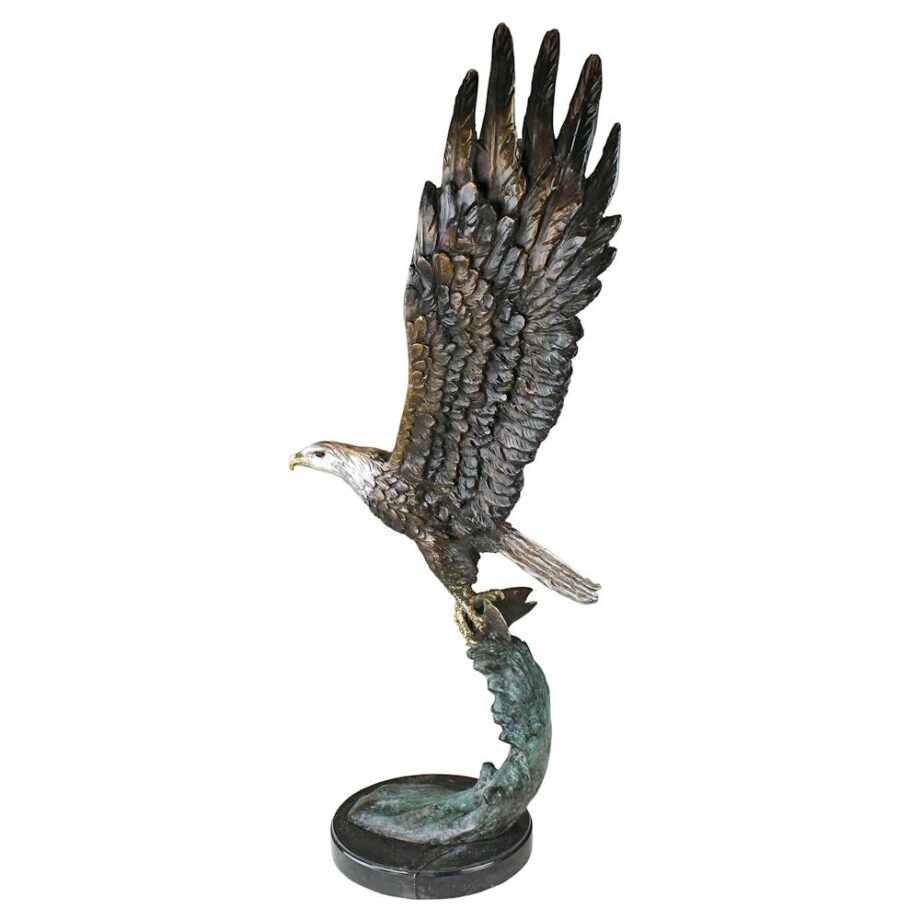 Majestic Eagle Cast Bronze Garden Statue