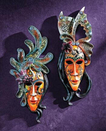 Masquerade at Mardi Gras Mask Wall Sculpture Set QL9284