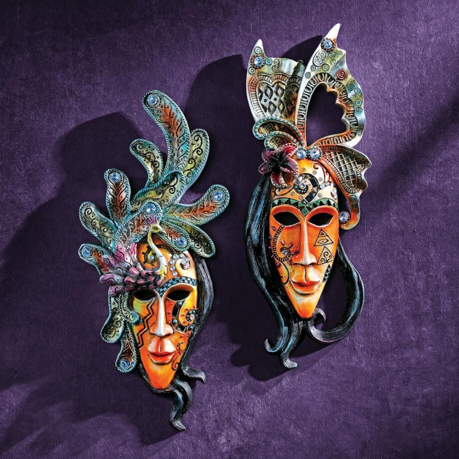 Masquerade at Mardi Gras Mask Wall Sculpture Set QL9284