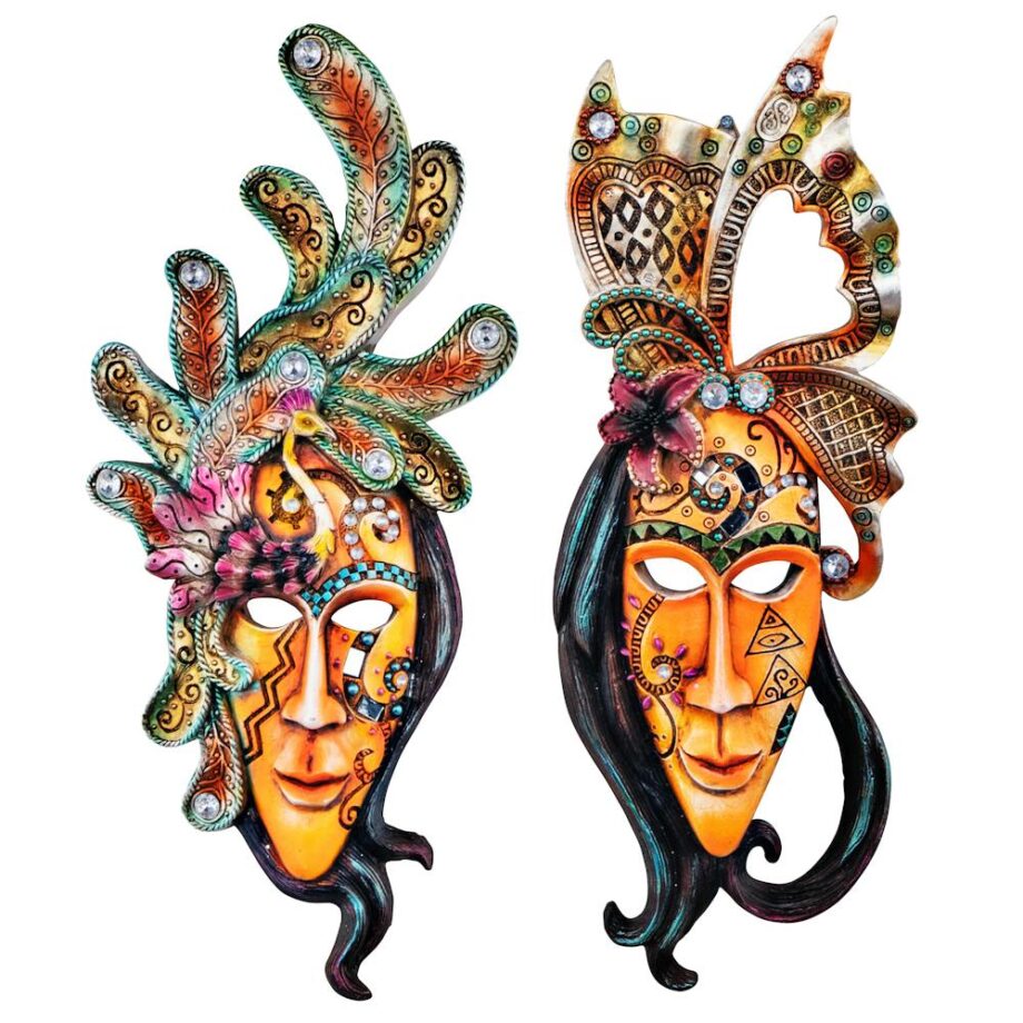 Masquerade at Mardi Gras Mask Wall Sculpture Set