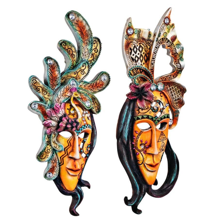 Masquerade at Mardi Gras Mask Wall Sculpture Set