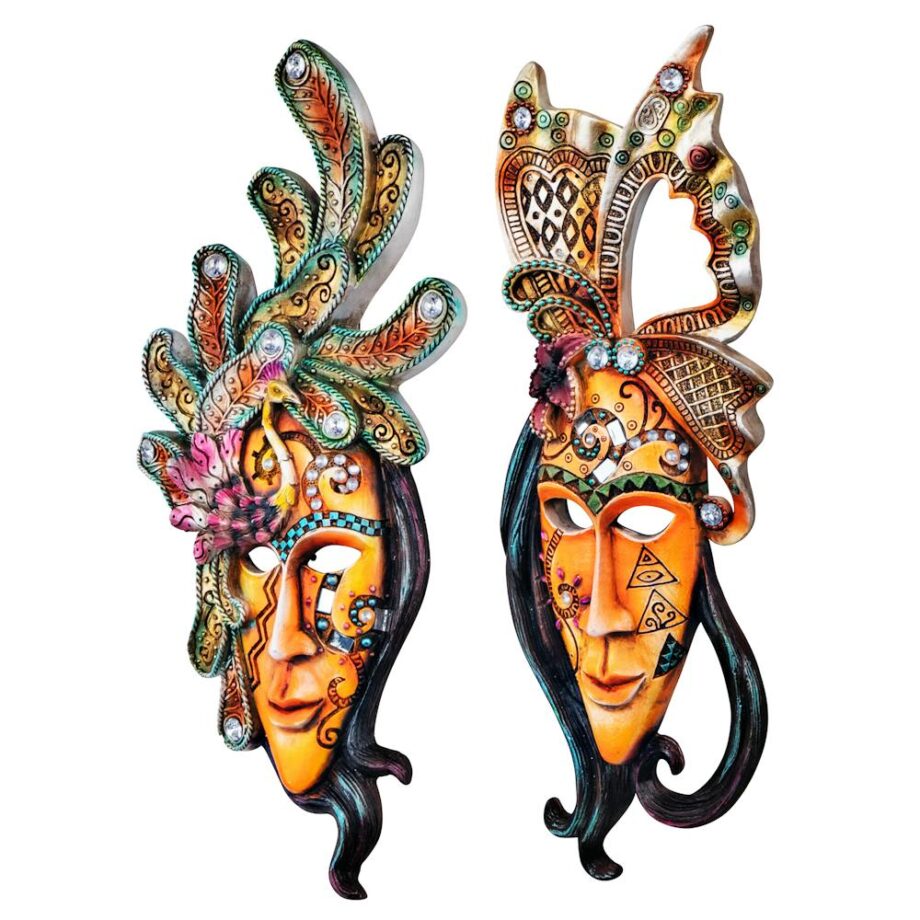 Masquerade at Mardi Gras Mask Wall Sculpture Set