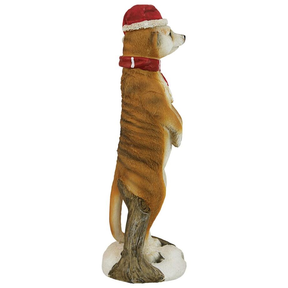 Merry Meerkat Holiday Greeter Statue